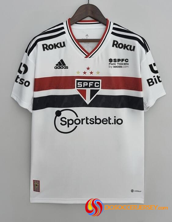Sao Paulo FC 2022/23 Home All Sponsor Shirt Soccer Jersey