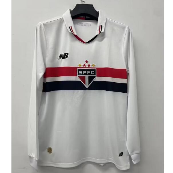 Sao Paulo FC 2024/25 Home Long Sleeved Shirt Soccer Jersey