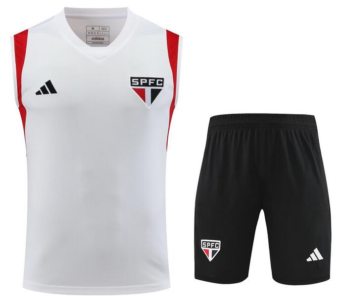 Sao Paulo 2023/24 White Vest Training Uniforms (Shirt+Shorts)