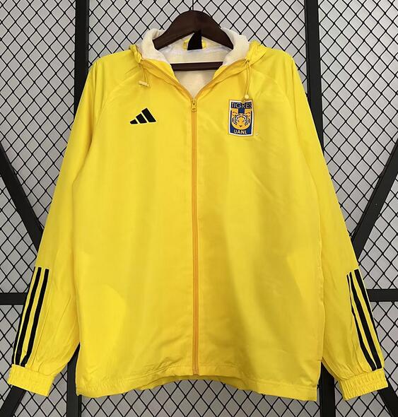 Tigres 2023/24 Yellow Windbreaker Hoodie Jacket