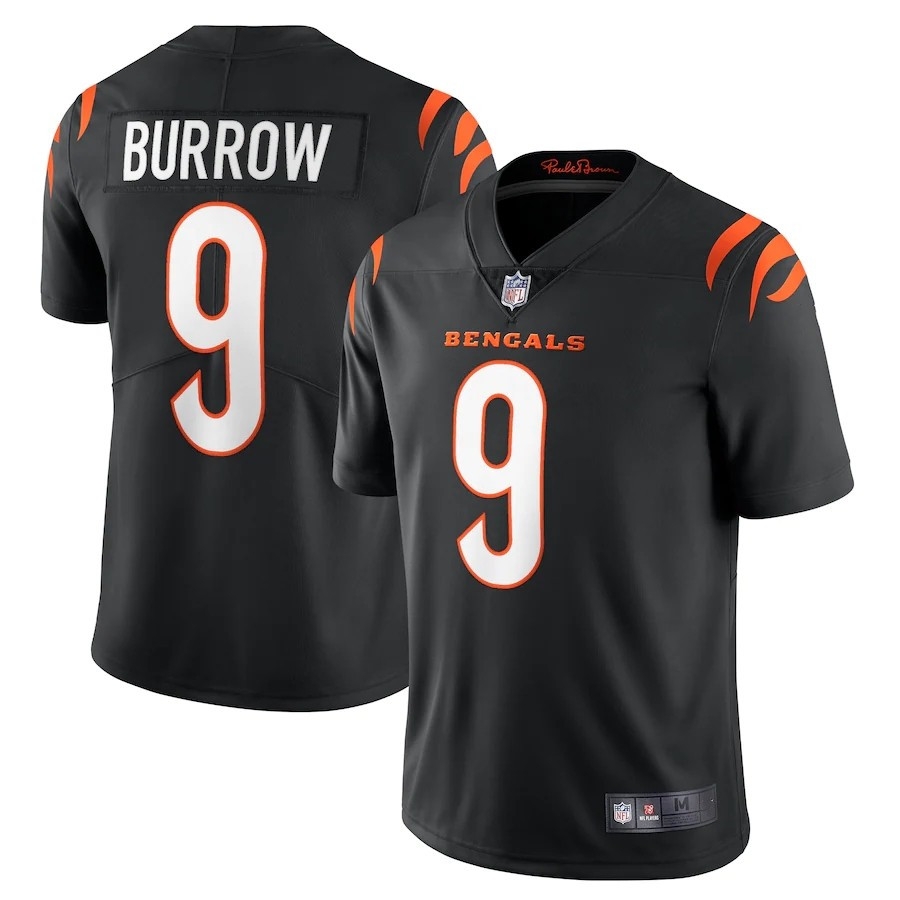 Cincinnati Tigers Cincinnati Bengals Rugby Black Jersey No. 9 Joe Burrow Jersey Men