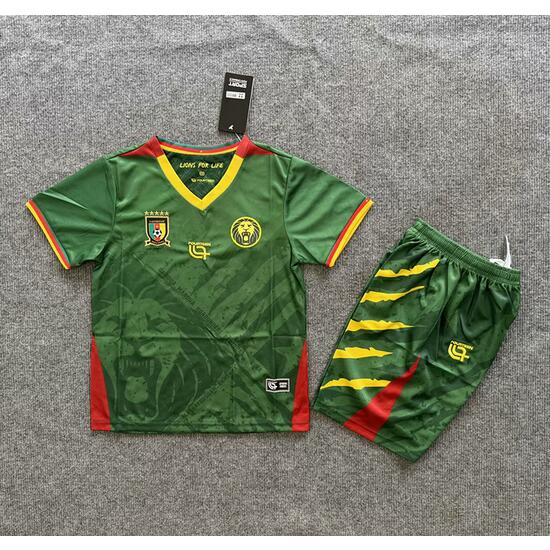 Cameroon 2025/26 Home Kids Soccer Kit Children Shirt And Shorts