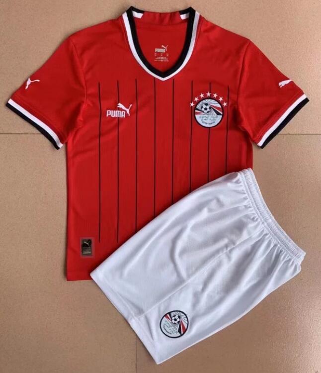 Egypt 2022 World Cup Home Kids Soccer Kit Children Shirt And Shorts