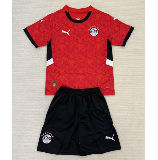 Egypt 2024/25 Home Kids Soccer Kit Children Shirt And Shorts