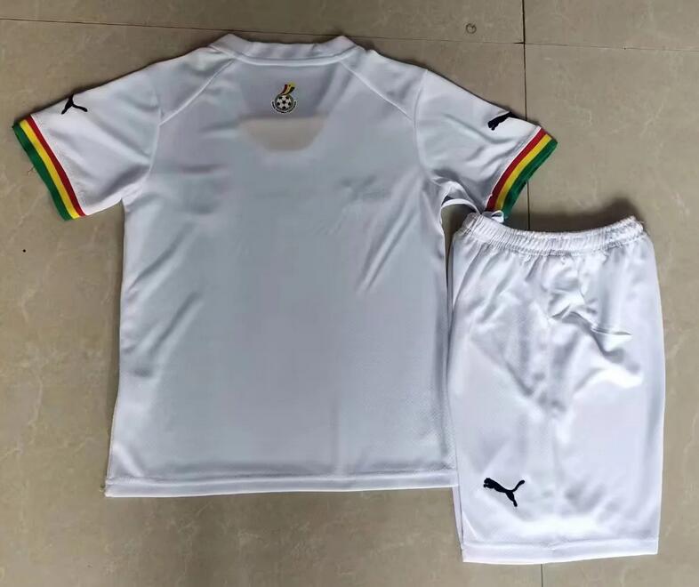 Ghana 2022 World Cup Home Kids Soccer Kit Children Shirt And Shorts