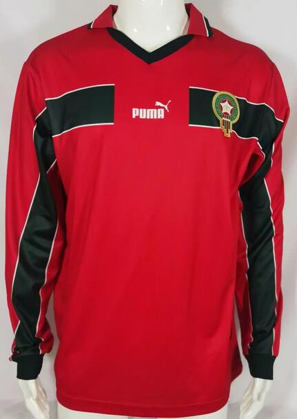 Morocco 1998 Home Retro Long Sleeved Shirt Soccer Jersey