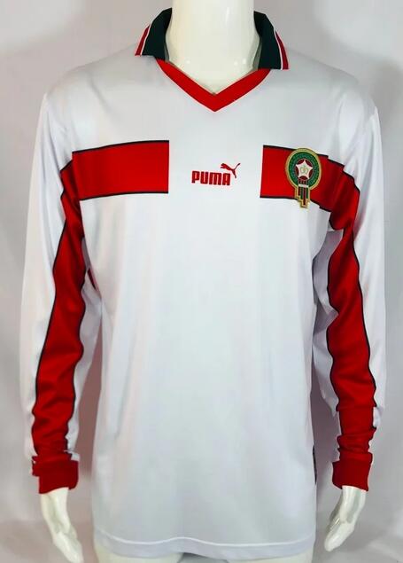 Morocco 1998 Away Retro Long Sleeved Shirt Soccer Jersey
