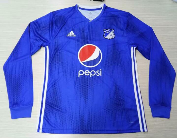 Millonarios FC Bogota 2019/20 Home Long Sleeved Shirt Soccer Jersey