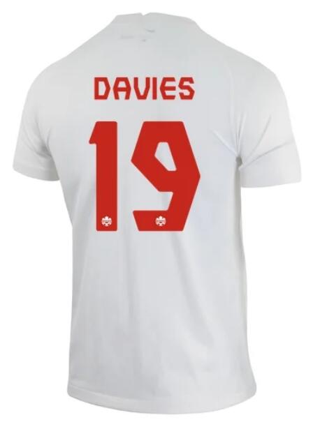 Canada 2022 World Cup Away 19 Davies Shirt Soccer Jersey