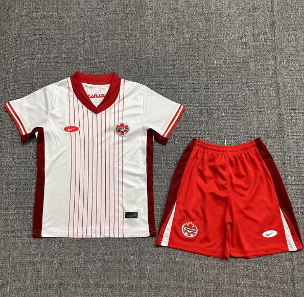 Canada 2024/25 Away Kids Soccer Team Kit Children Shirt + Shorts