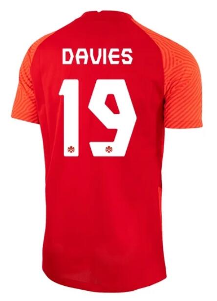 Canada 2022 World Cup Home 19 Davies Shirt Soccer Jersey