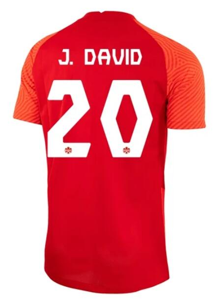 Canada 2022 World Cup Home 20 J.David Shirt Soccer Jersey