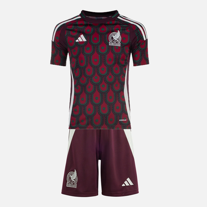 Mexico 2024/25 Home Kids Soccer Kit Children Shirt And Shorts