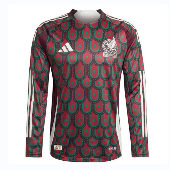 Mexico 2024/25 Home Match Version Long Sleeved Shirt Soccer Jersey
