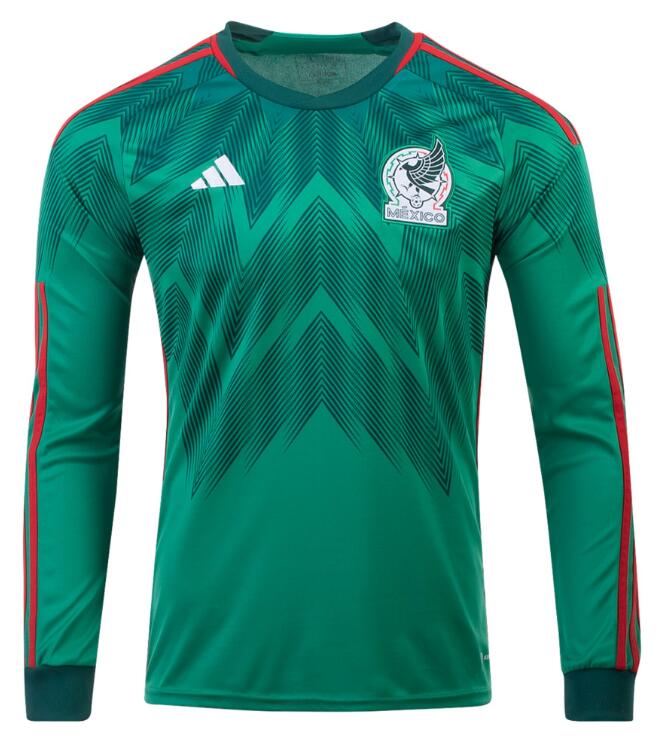 Mexico 2022 World Cup Home Long Sleeved Shirt Soccer Jersey