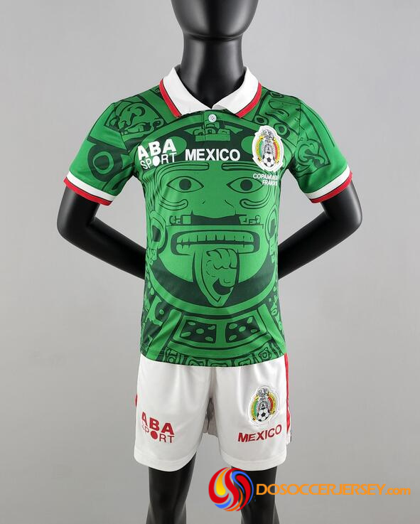 Mexico 1998 Away Kids Retro Soccer Kit Children Shirt & Shorts
