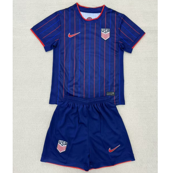 USA 2025/26 Away Kids Soccer Team Kit Children Shirt + Shorts