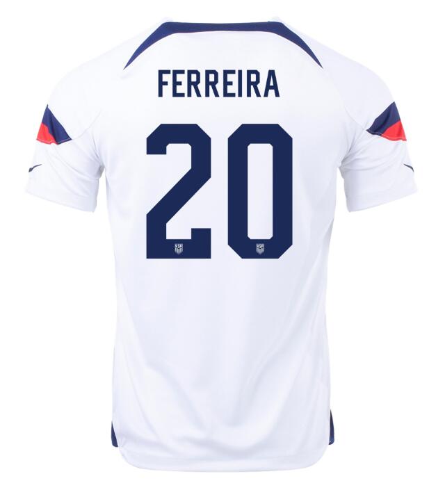 USA 2022 World Cup Home 20 JESUS FERREIRA Shirt Soccer Jersey
