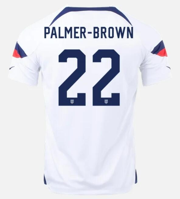 USA 2022 World Cup Home 22 ERIK PALMER-BROWN Shirt Soccer Jersey