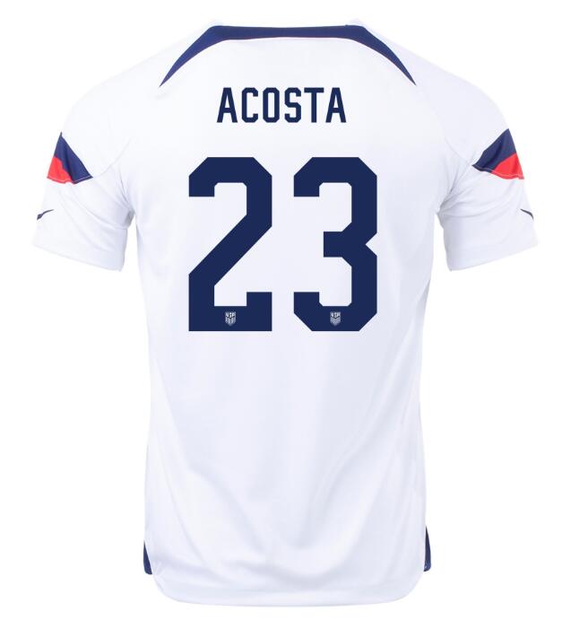 USA 2022 World Cup Home 23 KELLYN ACOSTA Shirt Soccer Jersey