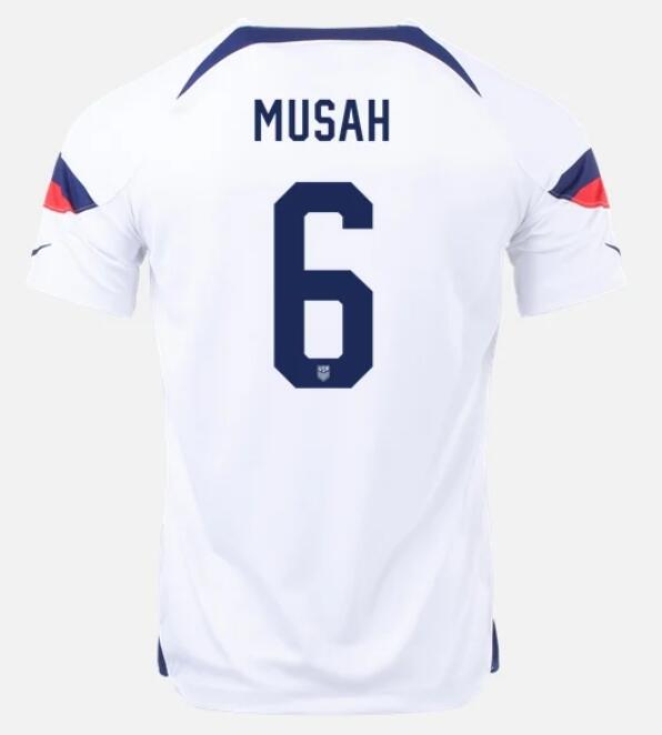 USA 2022 World Cup Home 6 YUNUS MUSAH Shirt Soccer Jersey