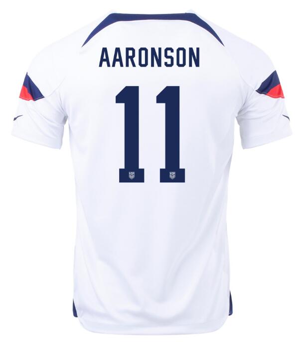 USA 2022 World Cup Home 11 BRENDEN AARONSON Shirt Soccer Jersey