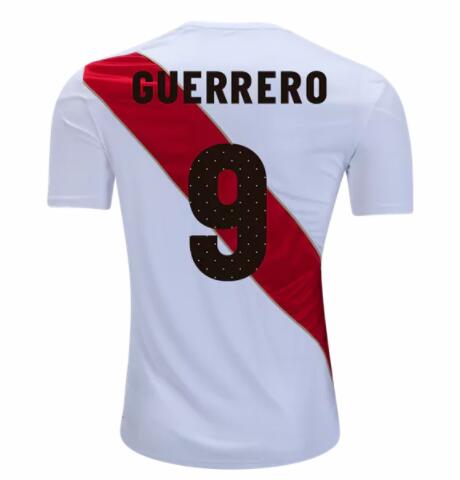 Peru 2018 World Cup Home Paolo Guerrero #9 Shirt Soccer Jersey