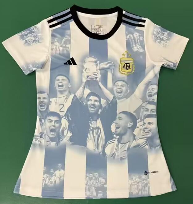 Argentina 2022 World Cup Champion Commemorative Women Shirt Soccer Jersey