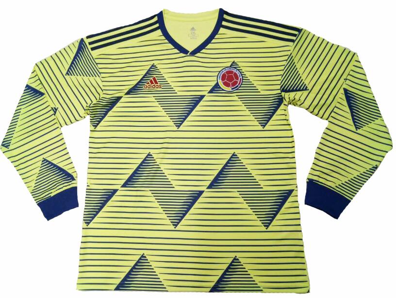 Colombia 2019 Copa America Home Long Sleeved Shirt Soccer Jersey