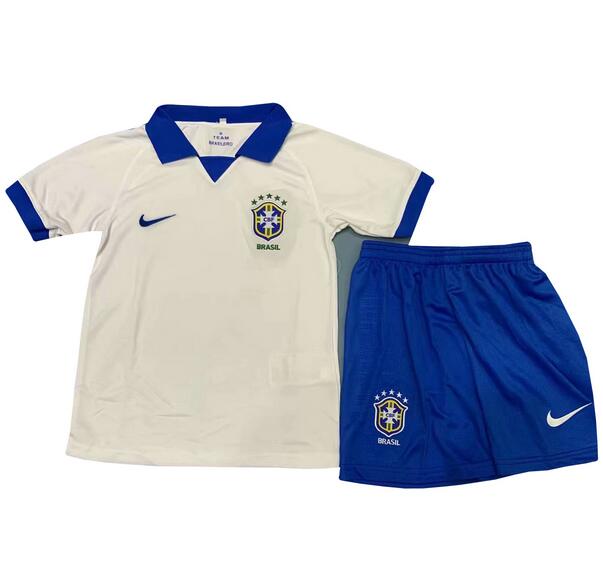 Brazil Copa America 2019 Away Children Soccer Kit Shirt And Shorts