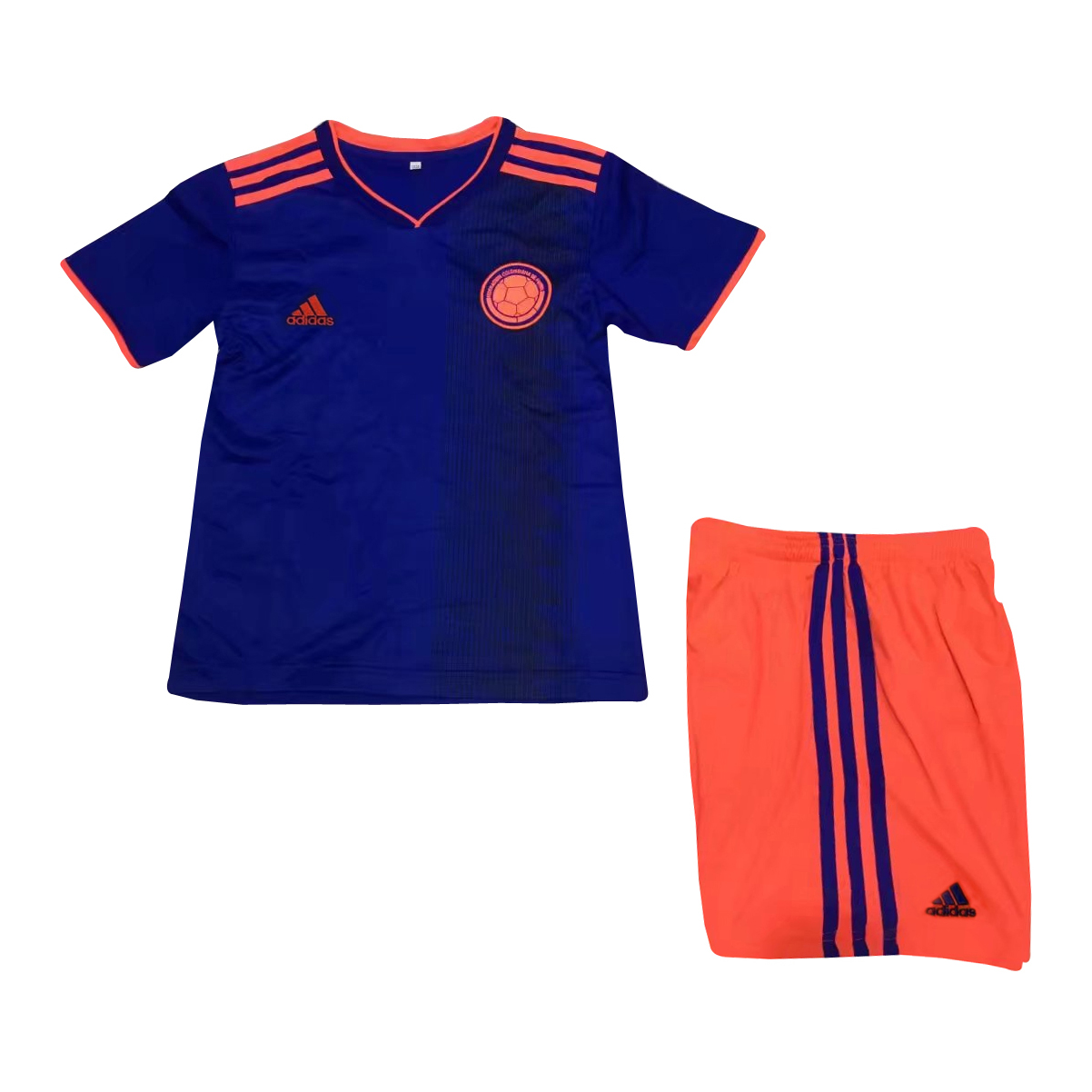 Colombia 2018 World Cup Away Kids Soccer Kit Children Shirt And Shorts
