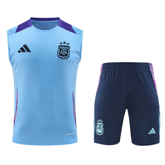 Argentina 2024/25 Blue Training Vest Uniforms (Shirt+Shorts)