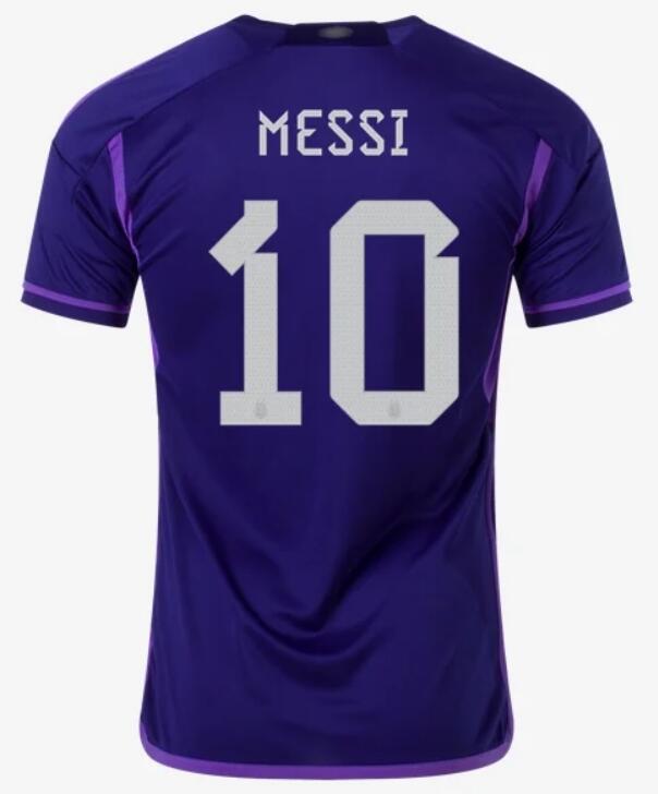 Argentina 2022 World Cup Away 10 Messi Shirt Soccer Jersey