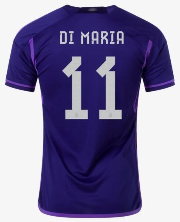 Argentina 2022 World Cup Away 11 Di Maria Shirt Soccer Jersey