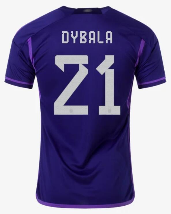 Argentina 2022 World Cup Away 21 Dybala Shirt Soccer Jersey