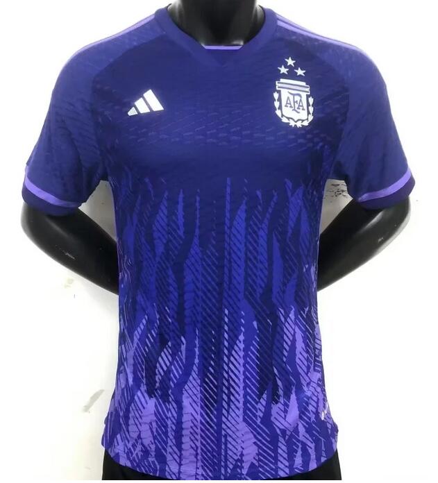 Argentina 2022 World Cup Away 3 Stars Match Version Shirt Soccer Jersey