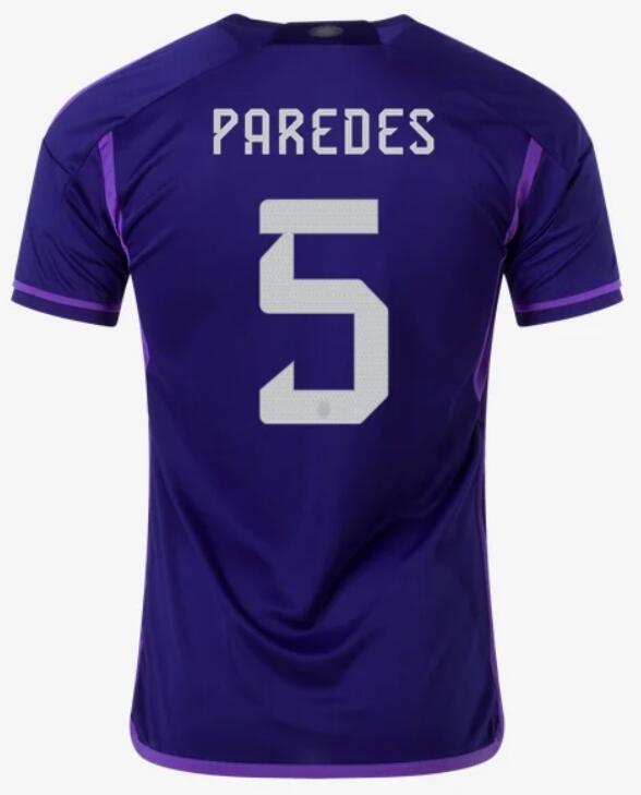 Argentina 2022 World Cup Away 5 Paredes Shirt Soccer Jersey
