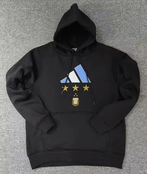 Argentina 2022 World Cup Black 3 Stars Hoodie Top