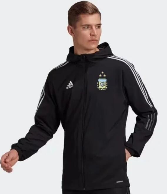 Argentina 2022 World Cup Black 3 Stars Windbreaker Jacket