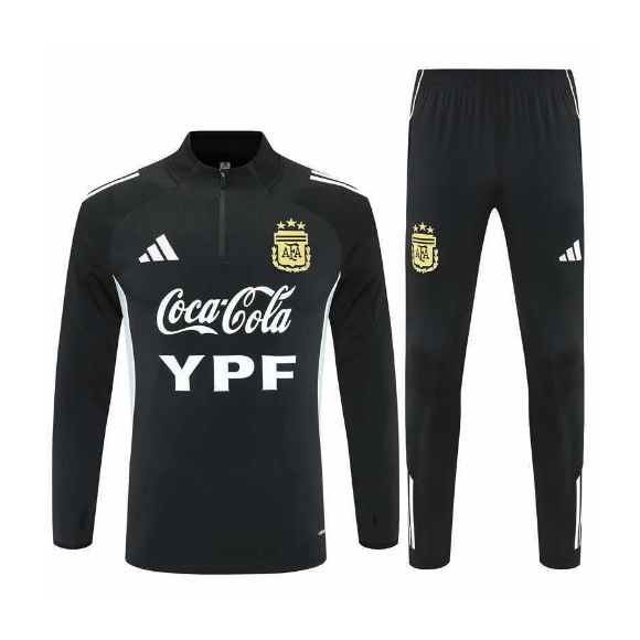 Argentina 2025/26 Black Training Suits (Sweatshirt+Trouser)