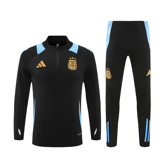 Argentina 2024/25 Black Training Suits (Sweatshirt+Trouser)