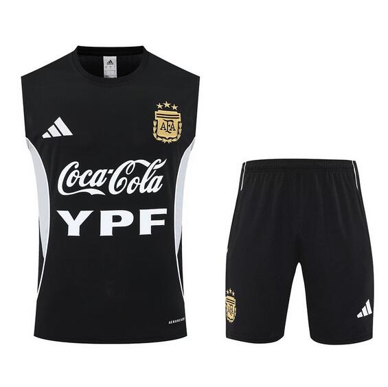 Argentina 2025/26 Black Training Vest Uniforms (Shirt+Shorts)