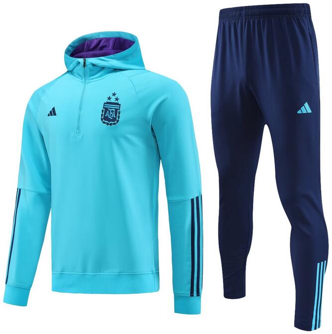 Argentina 2023/24 Blue Training Suits (Hoodie Top+Trouser)