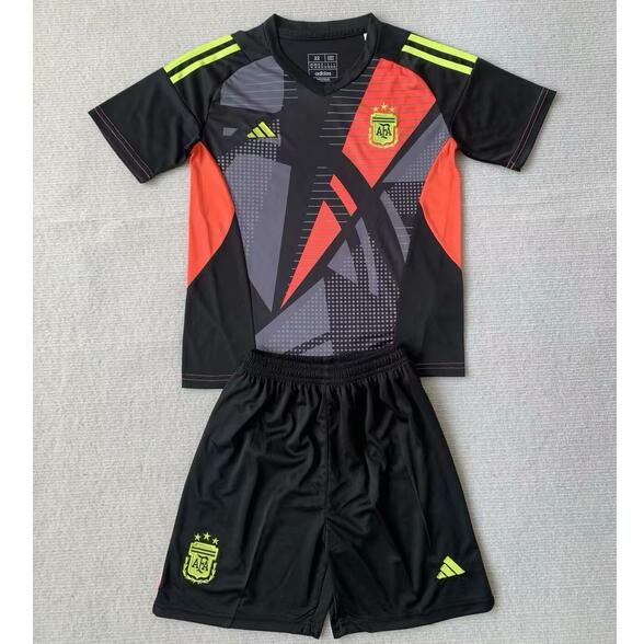 Argentina 2024/25 Kids Goalkeeper Soccer Kit Children Shirt And Shorts Kids