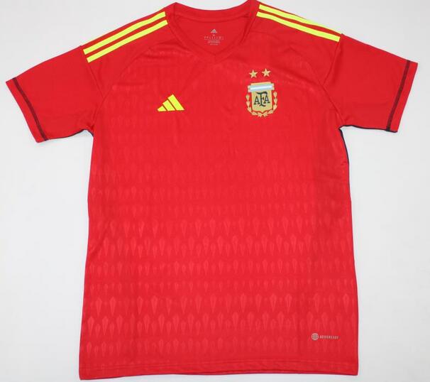 Argentina 2022 World Cup Goalkeeper Red Shirt Soccer Jersey