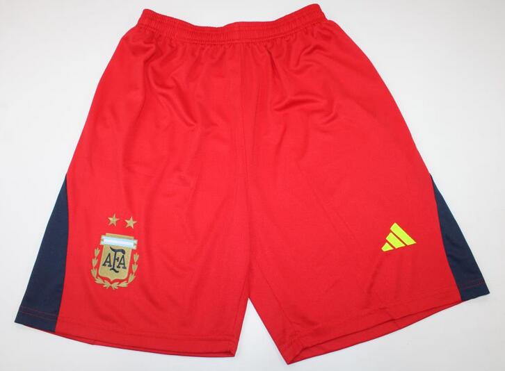 Argentina 2022 World Cup Goalkeeper Red Soccer Shorts