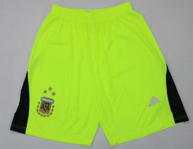 Argentina 2022 World Cup Goalkeeper Green 3 Stars Soccer Shorts