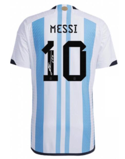 Argentina 2022 World Cup Home 10 LIONEL MESSI Signature Shirt Soccer Jersey