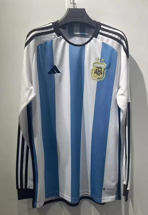 Argentina 2022 World Cup Home Long Sleeved Shirt Soccer Jersey