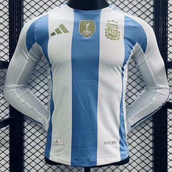 Argentina 2024/25 Home Long Sleeved Match Version Shirt Soccer Jersey